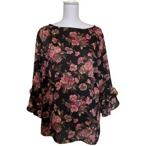 Elegant floral silky blouse